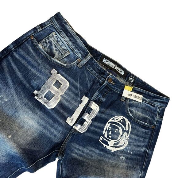 Billionaire Boys Club Blue Relaxed MIND JEAN Jeans Subtle Fading Smart Fit - Picture 6 of 11